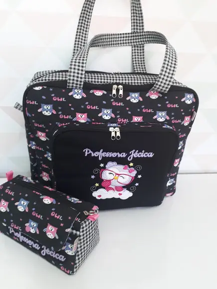 Bolsa Professora com Divisões e Nécessaire Trapézio