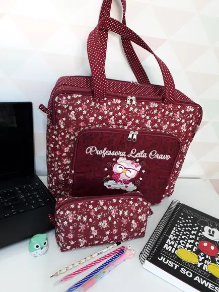Bolsa Professora com Divisões e Estojo