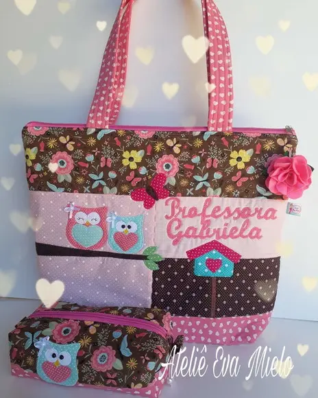 Bolsa Professora e estojo 1 divisória