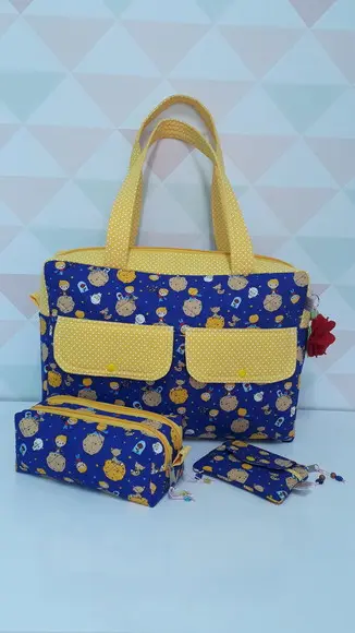 Bolsa professora( maletinha) + estojo duplo