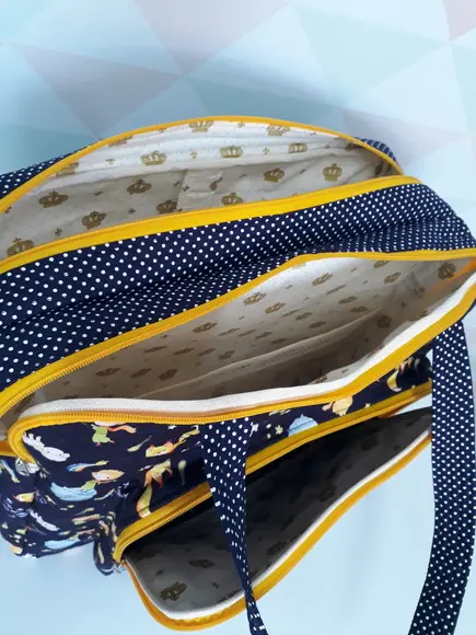 Kit Bolsa Principezinho com 3 Divisões e Nécessaire Dupla