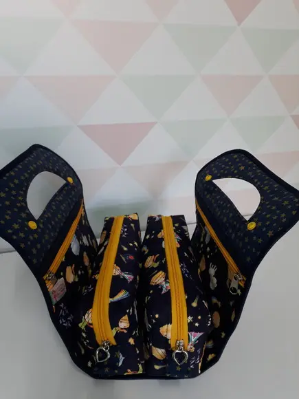 Kit Bolsa Principezinho com 3 Divisões e Nécessaire Dupla