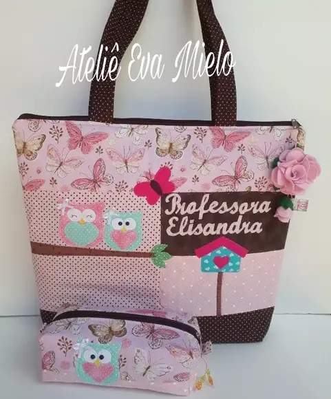 Kit Bolsa Professora + Estojo