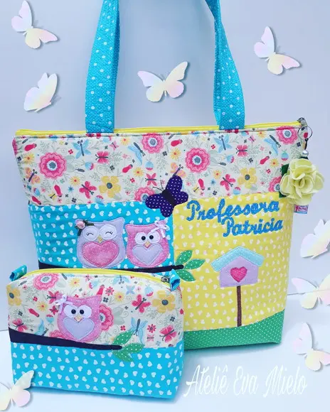 Kit bolsa professora + nécessaire