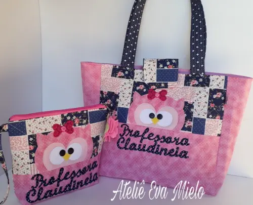 Kit bolsa professora corujinha