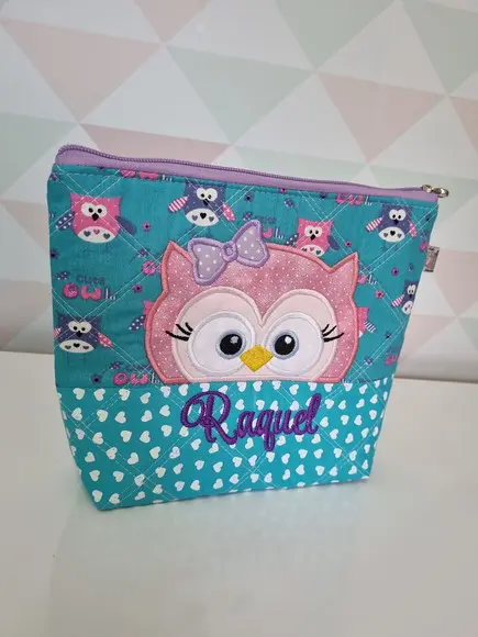 Kit Bolsa Professora Corujinha + Nécessaire + Capa Caderno