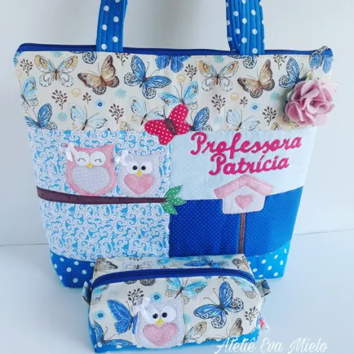 Kit Bolsa Professora e Estojo 1 Divisória