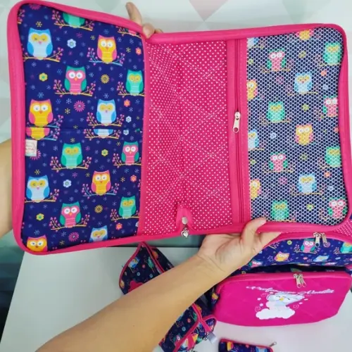 Kit Capa Para Caderno E Necessaire Dupla