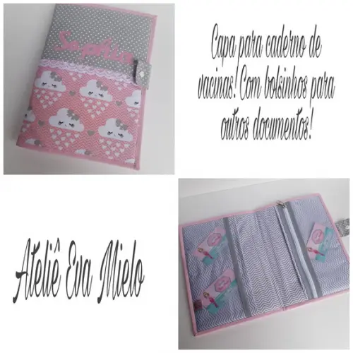 Kit do Bebê-nécessaire com Aba e Capa Vacinas