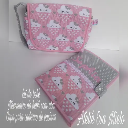 Kit do Bebê-nécessaire com Aba e Capa Vacinas