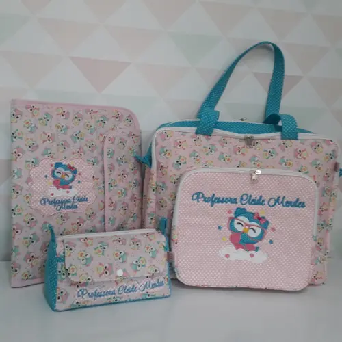 Kit para Professora - Bolsa 3 Divisões, Pasta e Nécessaire
