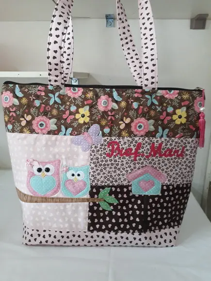 Kit Professora luxo ( bolsa, estojo e avental com bolsos)