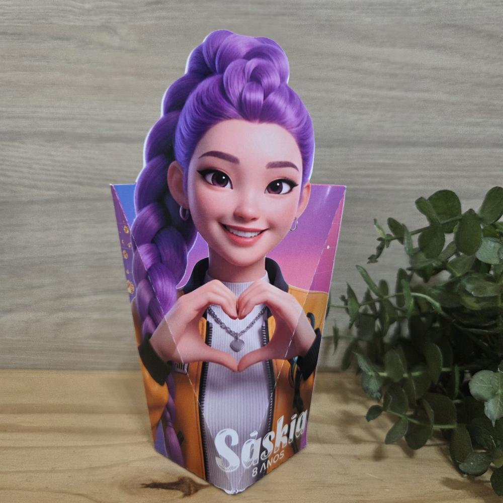 Kit 30 caixas personalizadas lembrancinha Guerreiras do K Pop PEG