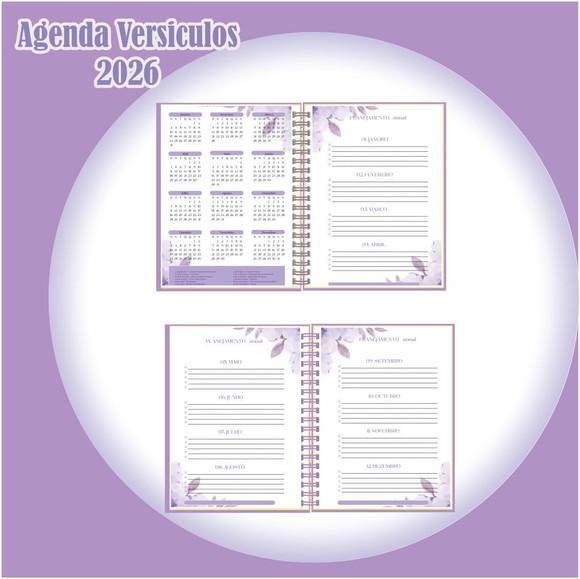 Agenda de Versículos 2026 Lilás Floral