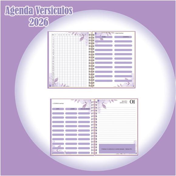Agenda de Versículos 2026 Lilás Floral