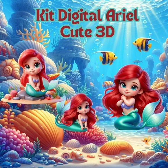 Ariel Bebê 3d - Kit Digital Mágico