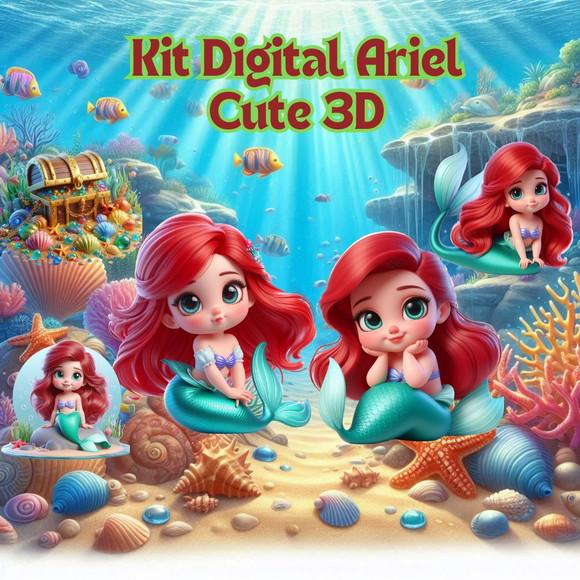 Ariel Bebê 3d - Kit Digital Mágico