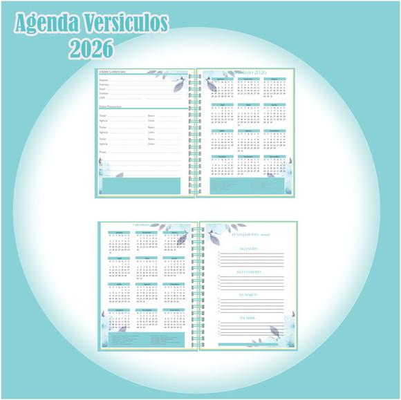 Arquivo Digital Agenda de Versículos 2026 Verde Floral