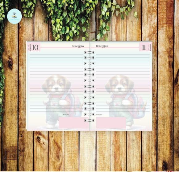 Arquivo Digital Combo Agenda Escolar Cachorrinho Aquarela 1