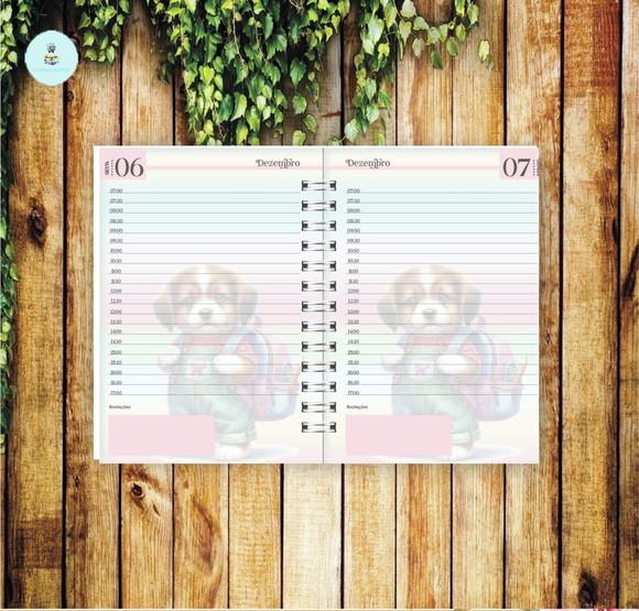 Arquivo Digital Combo Agenda Escolar Cachorrinho Aquarela 1