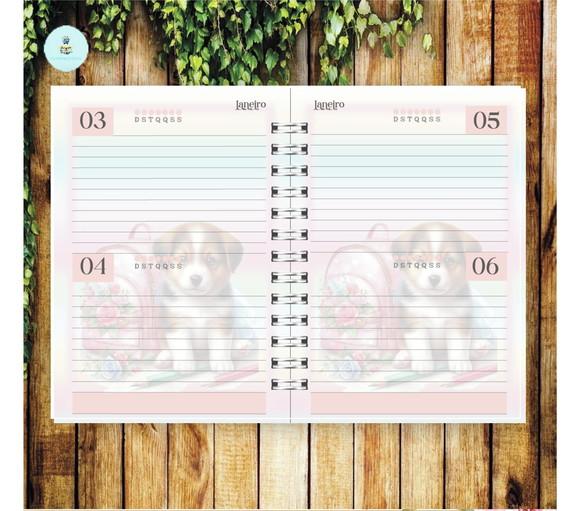 Arquivo Digital Combo Agenda Escolar Cachorrinho Aquarela 3