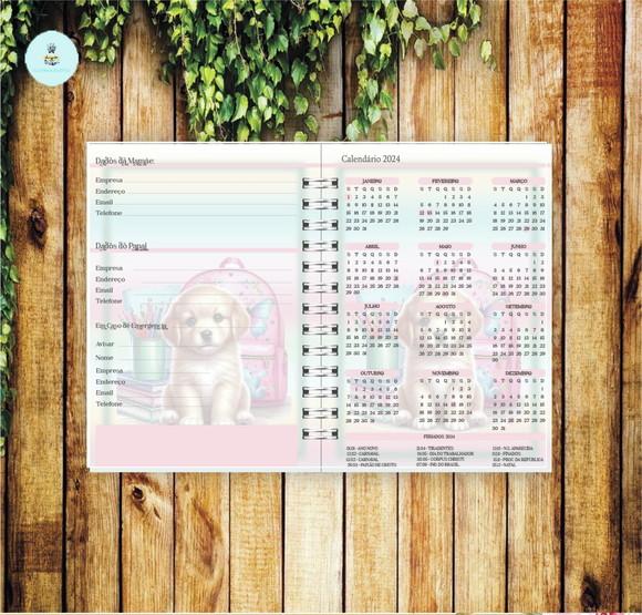 Arquivo Digital Combo Agenda Escolar Cachorrinho Aquarela 2