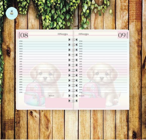 Arquivo Digital Combo Agenda Escolar Cachorrinho Aquarelado