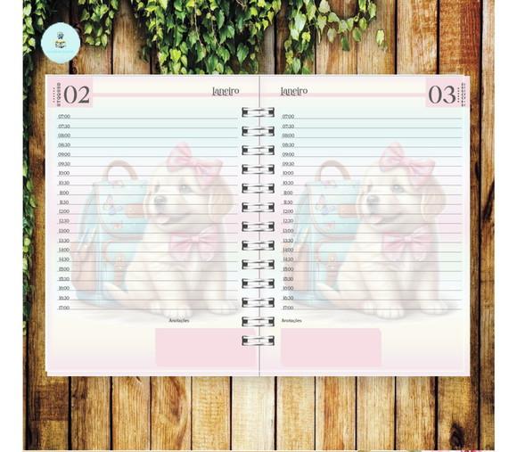 Arquivo Digital Combo Agenda Escolar Cachorrinho Aquarela 4