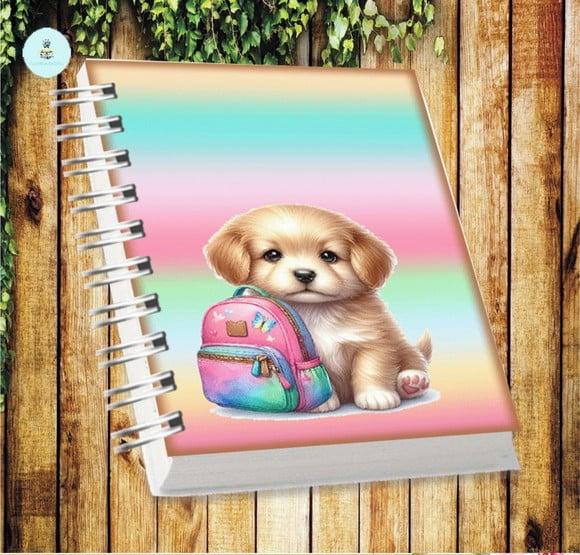 Arquivo Digital Combo Agenda Escolar Cachorrinho Aquarelado