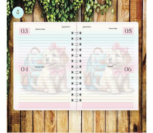 Arquivo Digital Combo Agenda Escolar Cachorrinho Aquarela 4