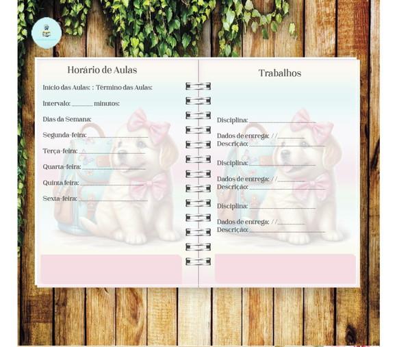 Arquivo Digital Combo Agenda Escolar Cachorrinho Aquarela 4