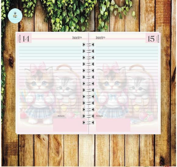 Arquivo Digital Combo Agenda Escolar Gatinho Aquarela 03