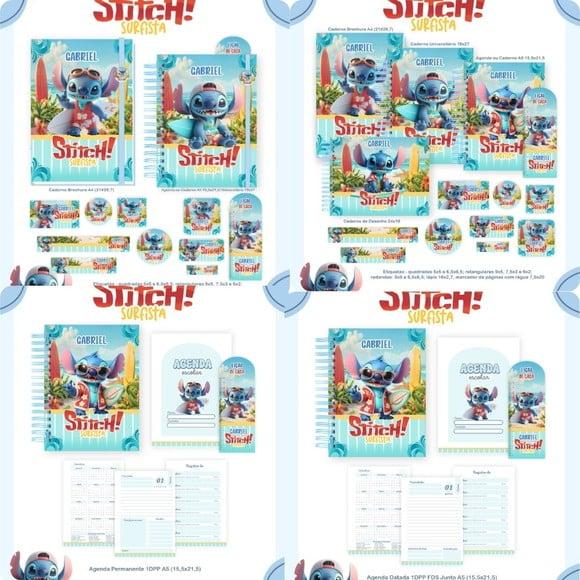 Arquivo Digital Combo Volta às Aulas Stitch Surfista