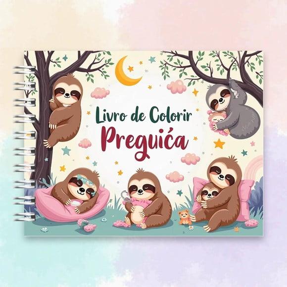 Arquivo Digital Livro de Colorir Bicho Preguiça