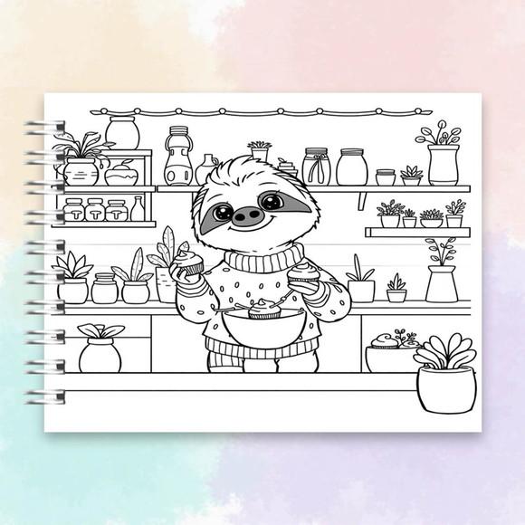Arquivo Digital Livro de Colorir Bicho Preguiça
