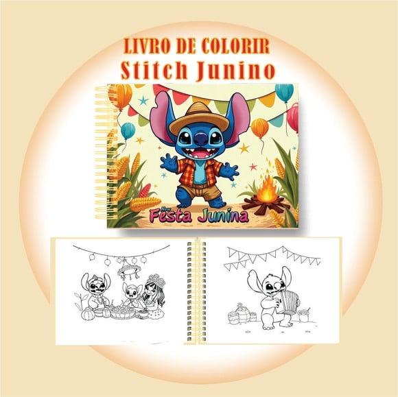 Arquivo Digital Livro de Colorir Stitch Festa Junina
