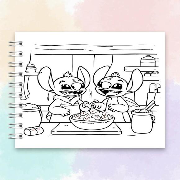 Arquivo Digital Livro de Colorir Stitch e Angel