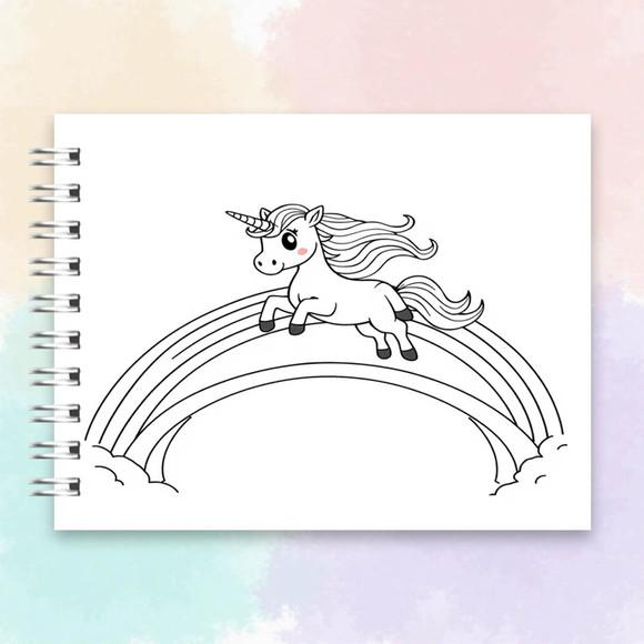 Arquivo Digital Livro de Colorir Unicórnio e Arco Iris