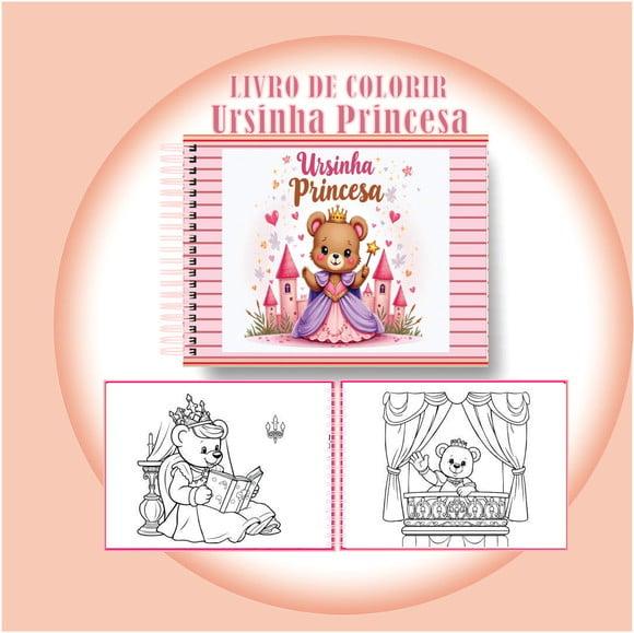 Arquivo Digital Livro de Colorir Ursinha Princesa