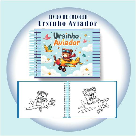 Arquivo Digital Livro de Colorir Ursinho Aviador