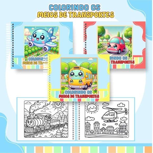 Arquivo Digital: Livro de Colorir Meios de Transportes