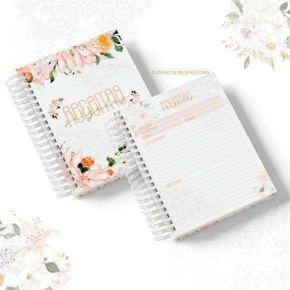 Caderno de Receitas Mamãe e Vovó Floral Arquivo Digital