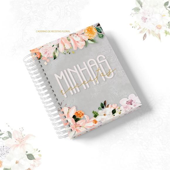 Caderno de Receitas Mamãe e Vovó Floral Arquivo Digital