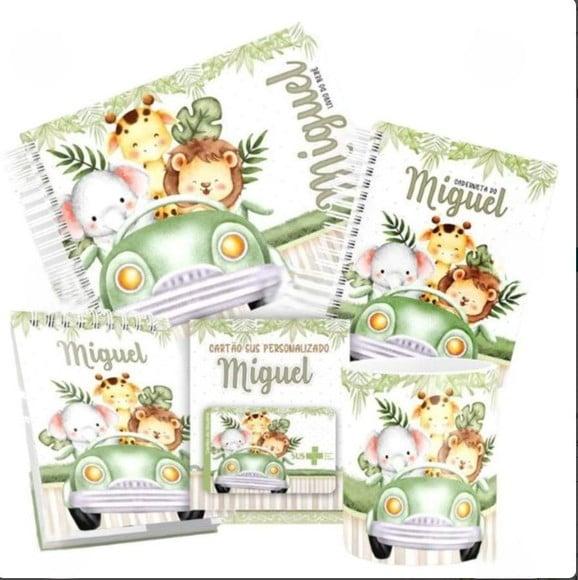Combo Caderneta Bloquinho e Livro Safari Aquarela Menino