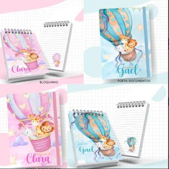 Combo Caderneta e Livros Animais Baloeiros Menina e Menino