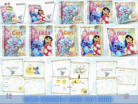 Combo Caderneta e Livros Lilo e Stitch Arquivo Digital