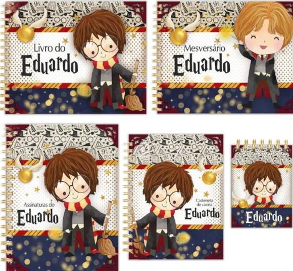 Combo Caderneta Livros Bloquinho Harry Potter
