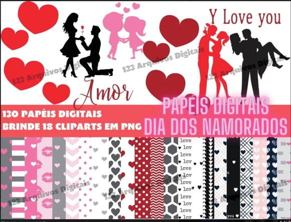 Combo Papéis Digitais Dia dos Namorados 01