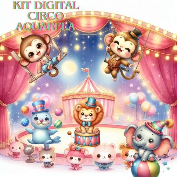 Kit Circo Digital Aquarela
