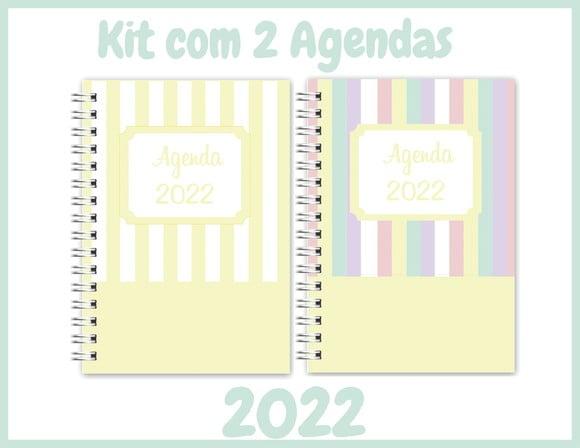Kit com 2 Agendas Amarelas 2022 Arquivo Digital
